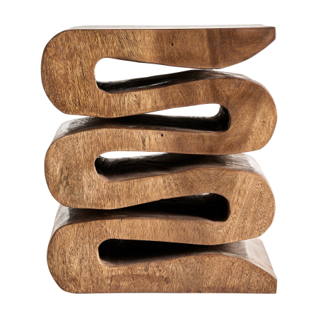 Mese in Stil Etnic - Masă auxiliară sculpturală din lemn de suar cu design organic etnic Xagar