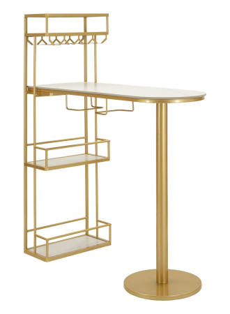 Scaune in Stil Glam - Masă bar cu blat marmură artificială și structură metalică aurie