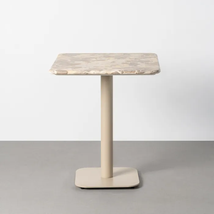 Mobilier - Masă bej din piatră naturală cu bază metalică