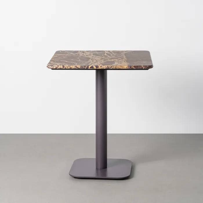 Mobilier - Masă bordeaux din piatră naturală cu picior metalic