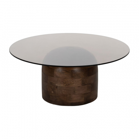 masa cafea rotunda mango sticla fumurie design sculptural [2]