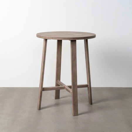 Mobilier - Masa de bar din lemn de pin maro deschis cu blat rotund