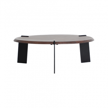 Masute Cafea - Masa de cafea din lemn de acacia maro si fier negru Sursee 90 x 33 cm
