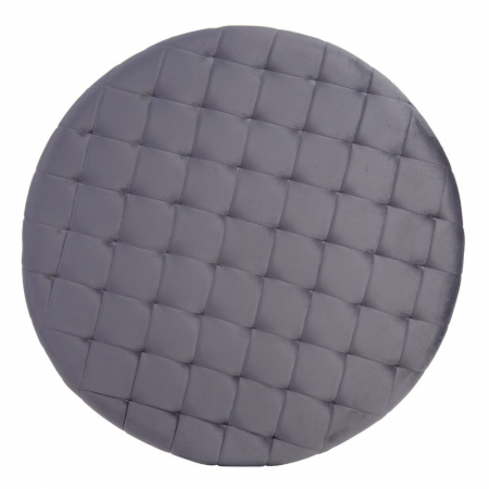Masă glam tapițată gri cu bază metal aurie sculpturală [9]