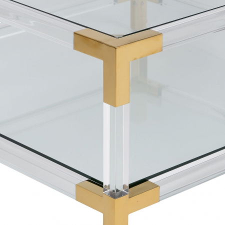 Masă glam acril transparent cu două blaturi sticlă [4]