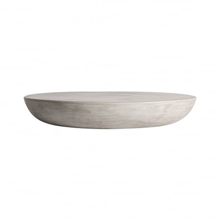 Masute Cafea - Masă cafea joasă beton gri, formă plată minimalistă.