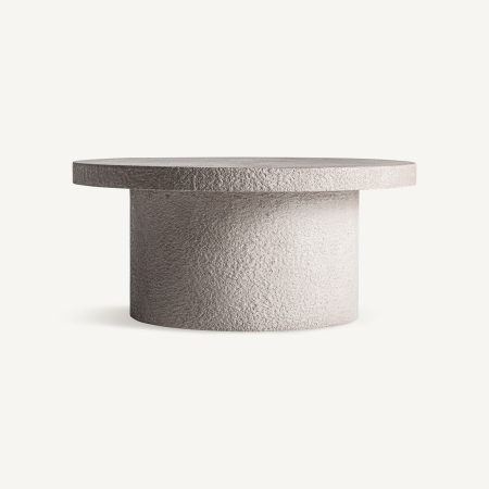 Mese - Masă de cafea rotundă din beton bej pentru exterior Banfe