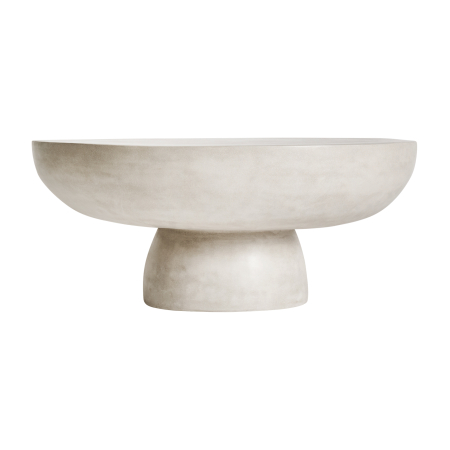 Masute Cafea - Masă de cafea rotundă din gres gri cu bază sculpturală Naima