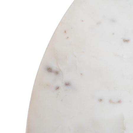 Masă de cafea rotundă din marmură albă și lemn Mango în stil modern [4]