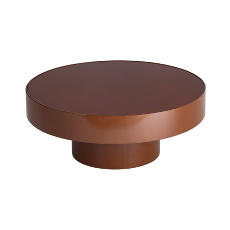 Mese - Masă de cafea rotundă joasă sticlă și metal maro