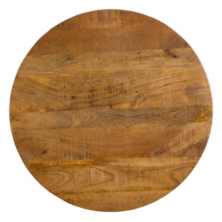 Masă cafea rotundă lemn mango și picioare metalice negre [7]