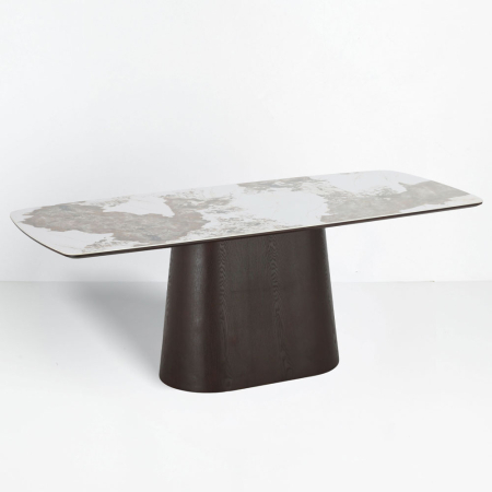 Mese Dining - Masă dreptunghiulară de dining din ceramica alb