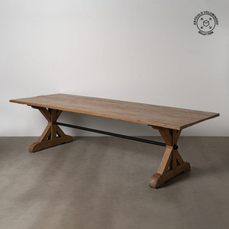 Mese Dining - Masă dining stejar 300 cm cu bară metalică – rustic industrial statement