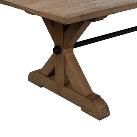Masă dining stejar 300 cm cu bară metalică – rustic industrial statement [3]