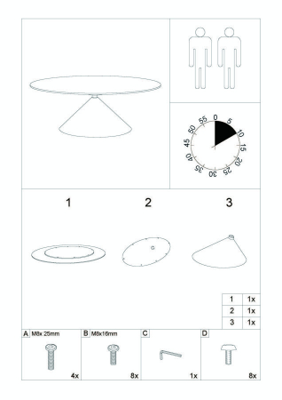 Masă de dining din metal negru cu blat oval [9]