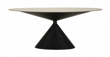 Masă de dining din metal negru cu blat oval [1]