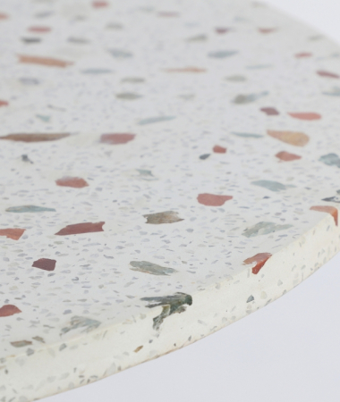 Masă dining terrazzo alb cu bază mango 120 cm [4]