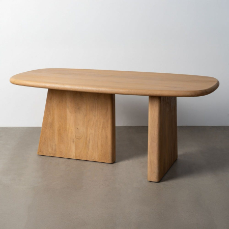 Masă dining dreptunghiulară lemn mango margini rotunjite [1]