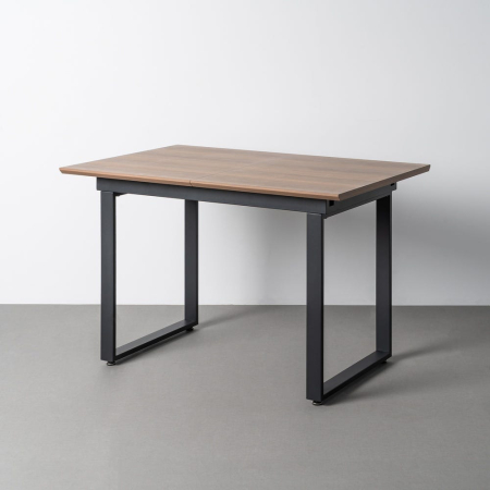 Mese - Masă extensibilă din mdf maro cu structura metalica neagra 120x80x76 cm