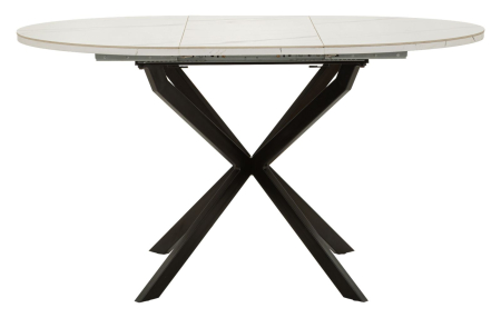 Mese - Masă rotundă extensibilă ceramică marmură albă