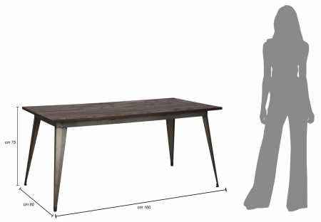 Masa dining industriala vintage lemn si metal CreativDeco [8]
