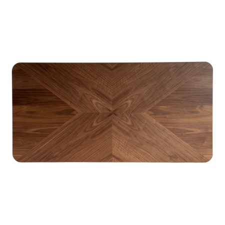 Masă de dining maro blat MDF lemn, picioare metal [5]