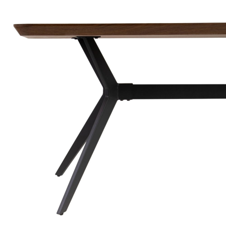 Masă de dining maro blat MDF lemn, picioare metal [2]