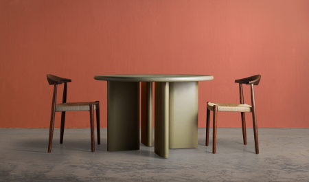 Masă dining Morlac MDF verde sculptural [4]