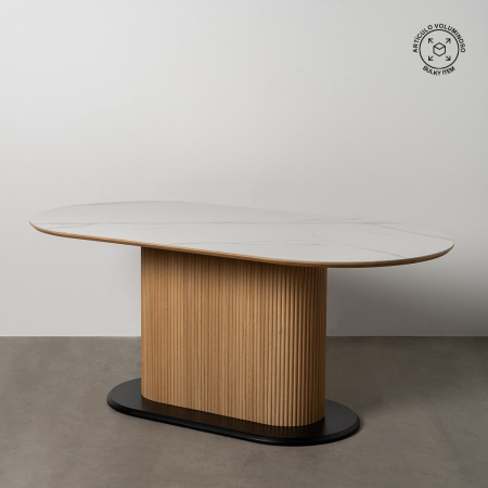 Mese Dining - Masa Dining Luxoasa Ceramica Marmura Alba CreativDeco - Design Contemporan