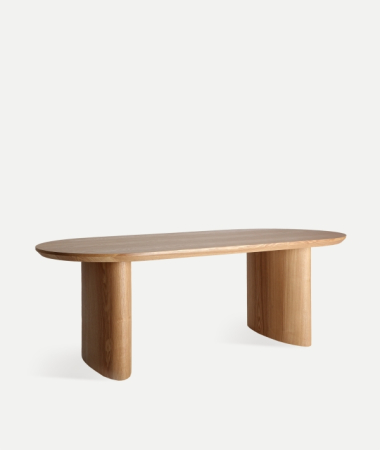 Masă dining ovală MDF furnir nuc SOMA – titlu imagine principală [1]