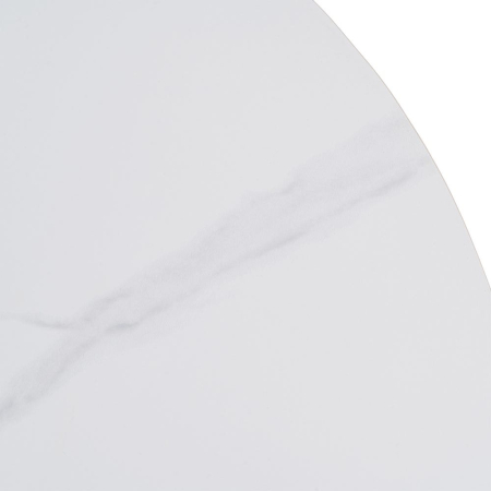 Masă de dining rotundă din ceramică albă și metal alb [4]
