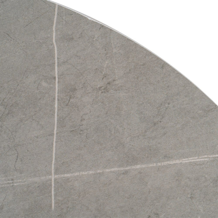 Masă de dining rotundă din ceramică gri și metal alb [4]