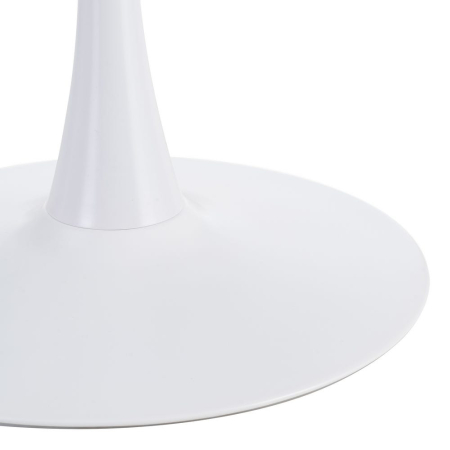 Masă de dining rotundă din ceramică gri și metal alb [5]