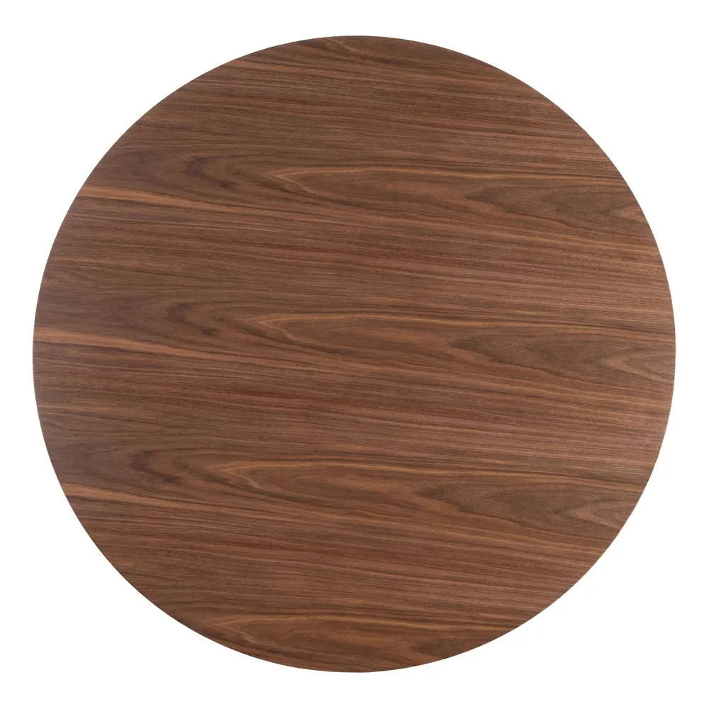 Masă de dining rotundă maro din MDF cu aspect lemn [5]