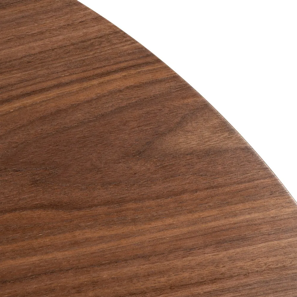 Masă de dining rotundă maro din MDF cu aspect lemn [6]