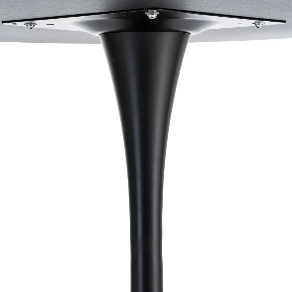 Masă de dining rotundă neagră din MDF și metal [3]