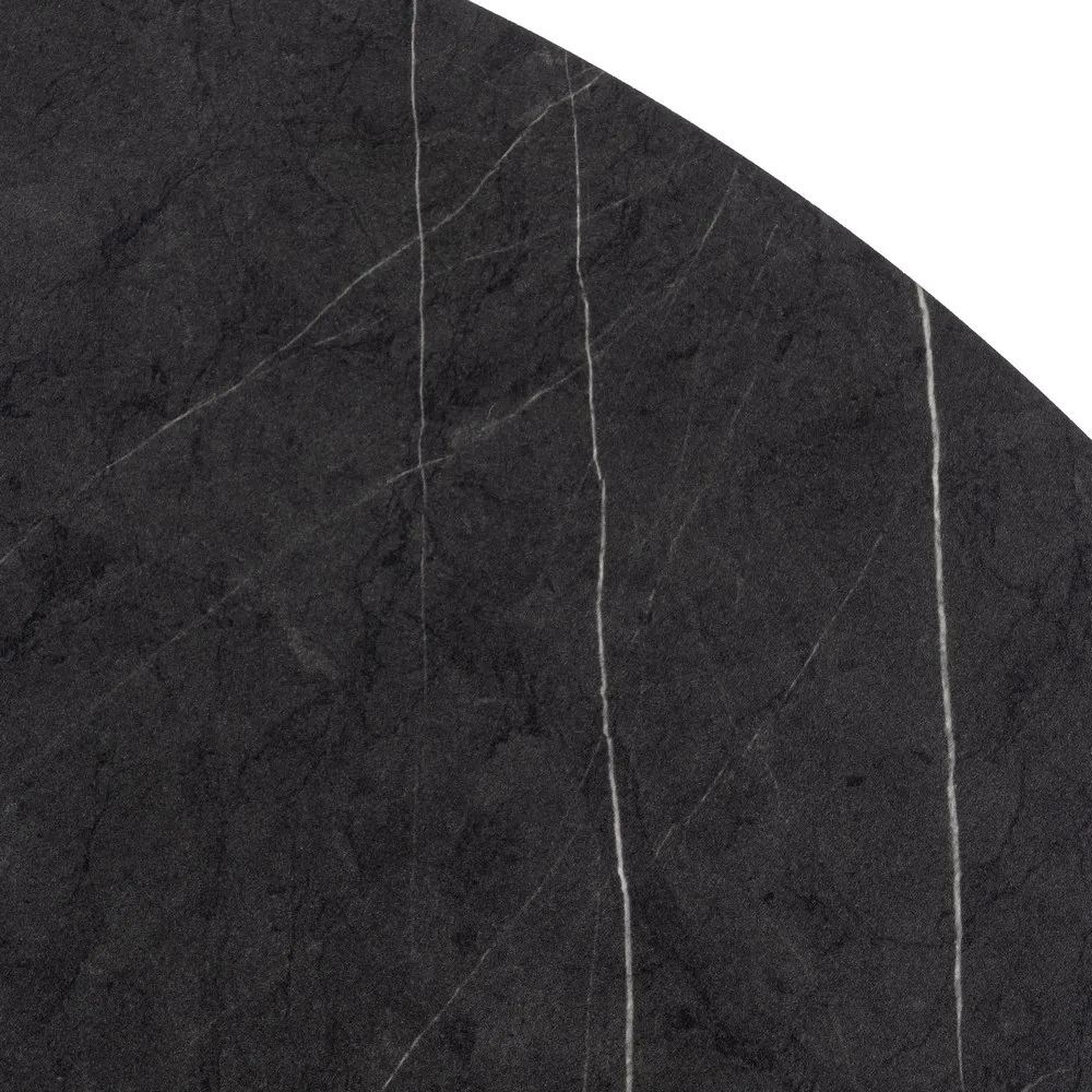 Masă de dining rotundă neagră din MDF și metal [6]