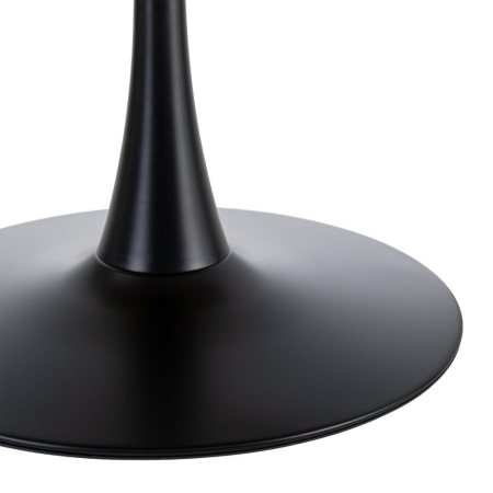 Masă de dining rotundă neagră din piatră sinterizată și metal [5]