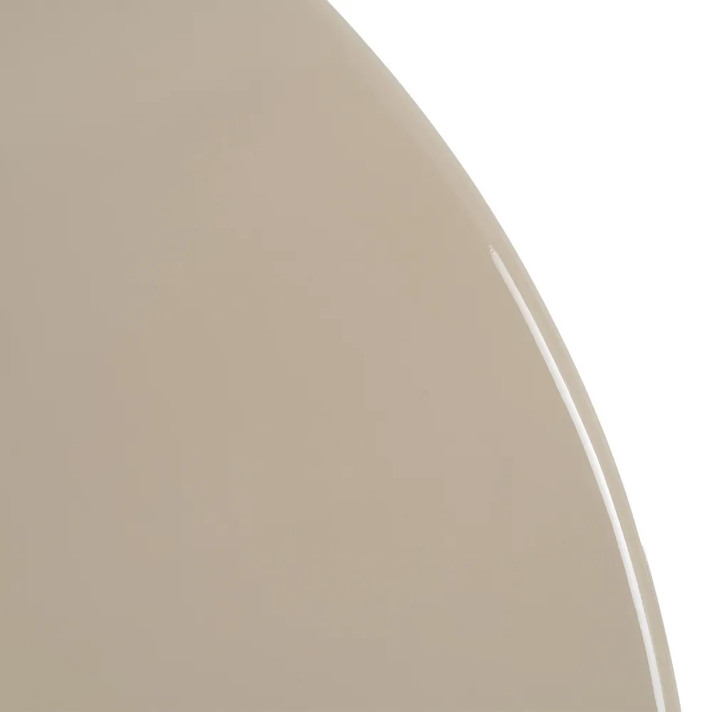 Masă de dining rotundă taupe din MDF cu picior conic și finisaj lucios [10]