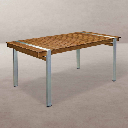 Mese Exterior - Masă Norah 160 cm lemn acacia si otel inoxidabil
