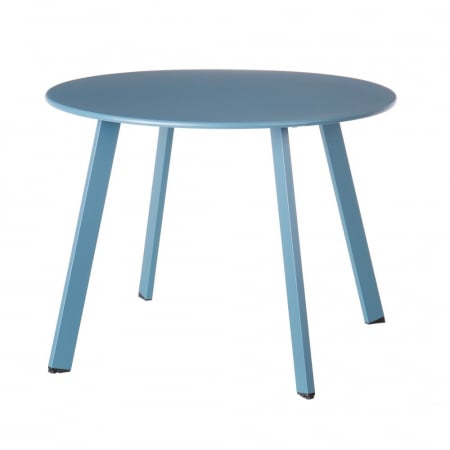 Mese Exterior - masă MARZIA 70 cm – oțel rotund, albastru pastel, exterior