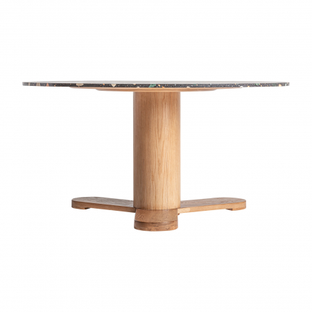 Mese Dining - Masa dining Art Deco terrazzo negru natural|Mese dining elegante