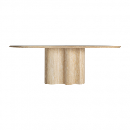 Mese Dining - Masa dining Art Deco travertin maro|Mese sufragerie elegante