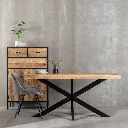 Masă dining mango 160 cm cu picioare metalice spider [1]