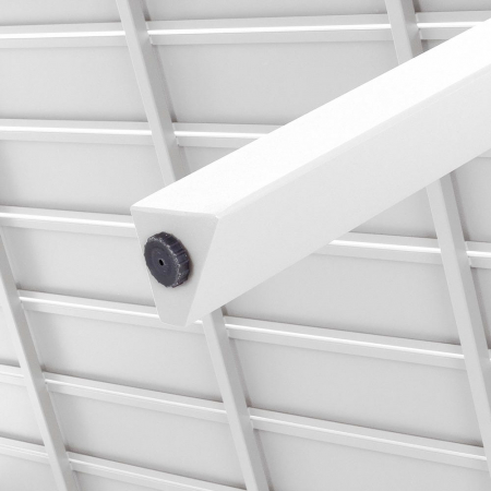 Masă IO 180 albă – aluminiu vopsit, vedere laterală [3]