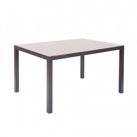 Mese Exterior - Masă Thais Charcoal – 150 cm, vedere laterală cu blat din sticlă