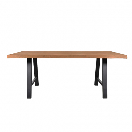 Masă dining Raw 180 furnir stejar nuc cu picioare metalice – stil modern natural [1]