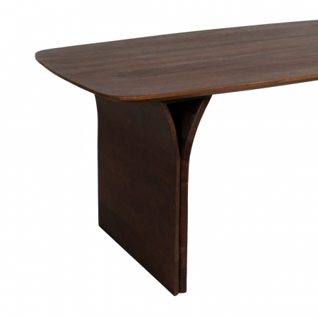 Masă dining acacia cu margini rotunjite și design japandi [6]