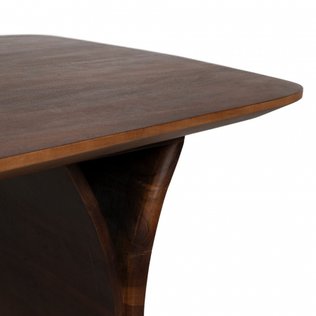 Masă dining acacia cu margini rotunjite și design japandi [5]