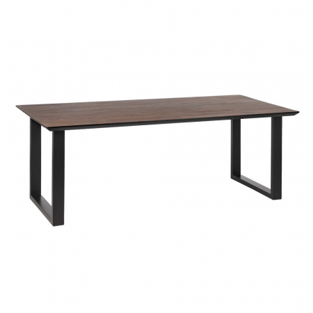 Masă dining din lemn de acacia cu picioare metalice negre [1]